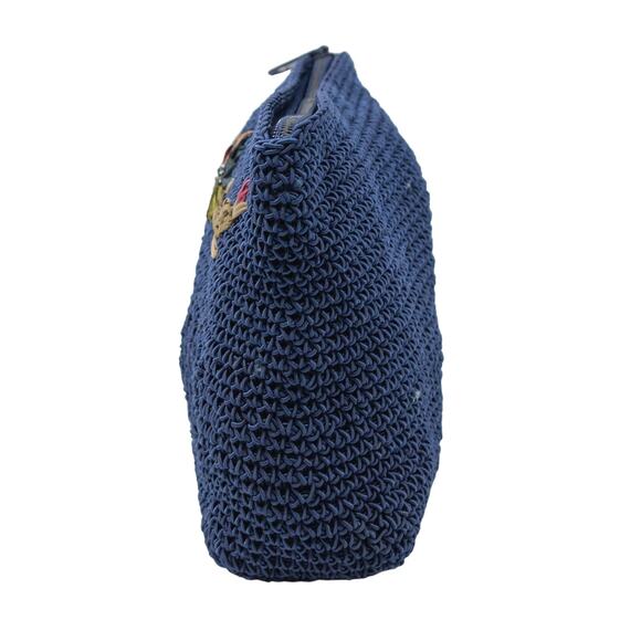 Vintage Crochet Clutch Bag With Ribbon Embroidery - Picture 2 of 11